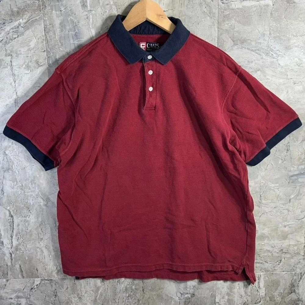 Chaps‎ Ralph Lauren red & blue polo shirt Size XXL Men's 100% Cotton #preppy